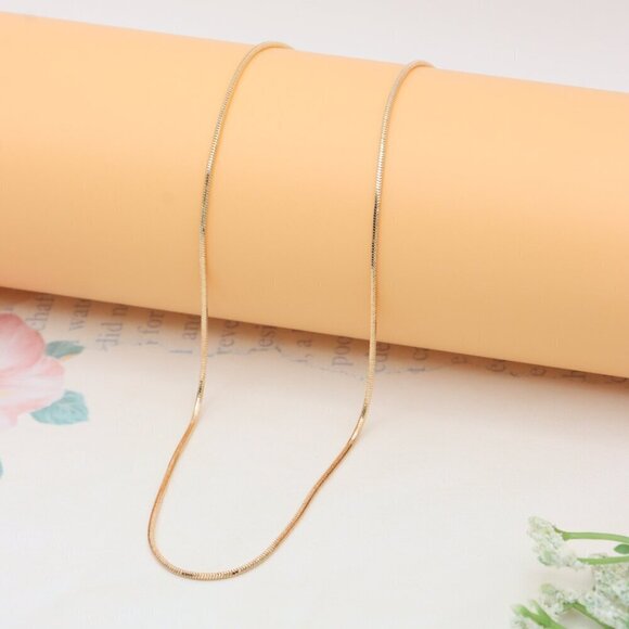 "Elegant Rose Gold Snake Chain Necklace, XPNL0326 - Picture 1 of 12